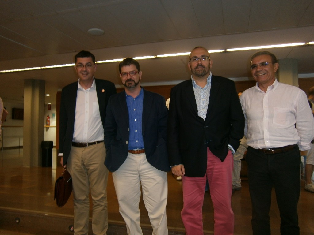 Els diputats autonòmics, Morera i Pañella amb els diputats provincials, Enric Nomdedéu i Emili Altur